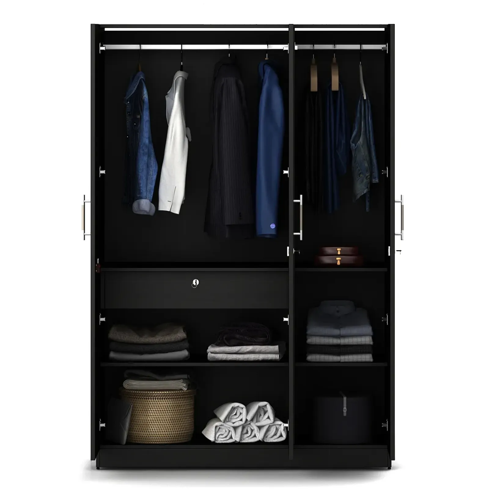 Carnival 3 Door Wardrobe Without Mirror - Natural Wenge Woodpore